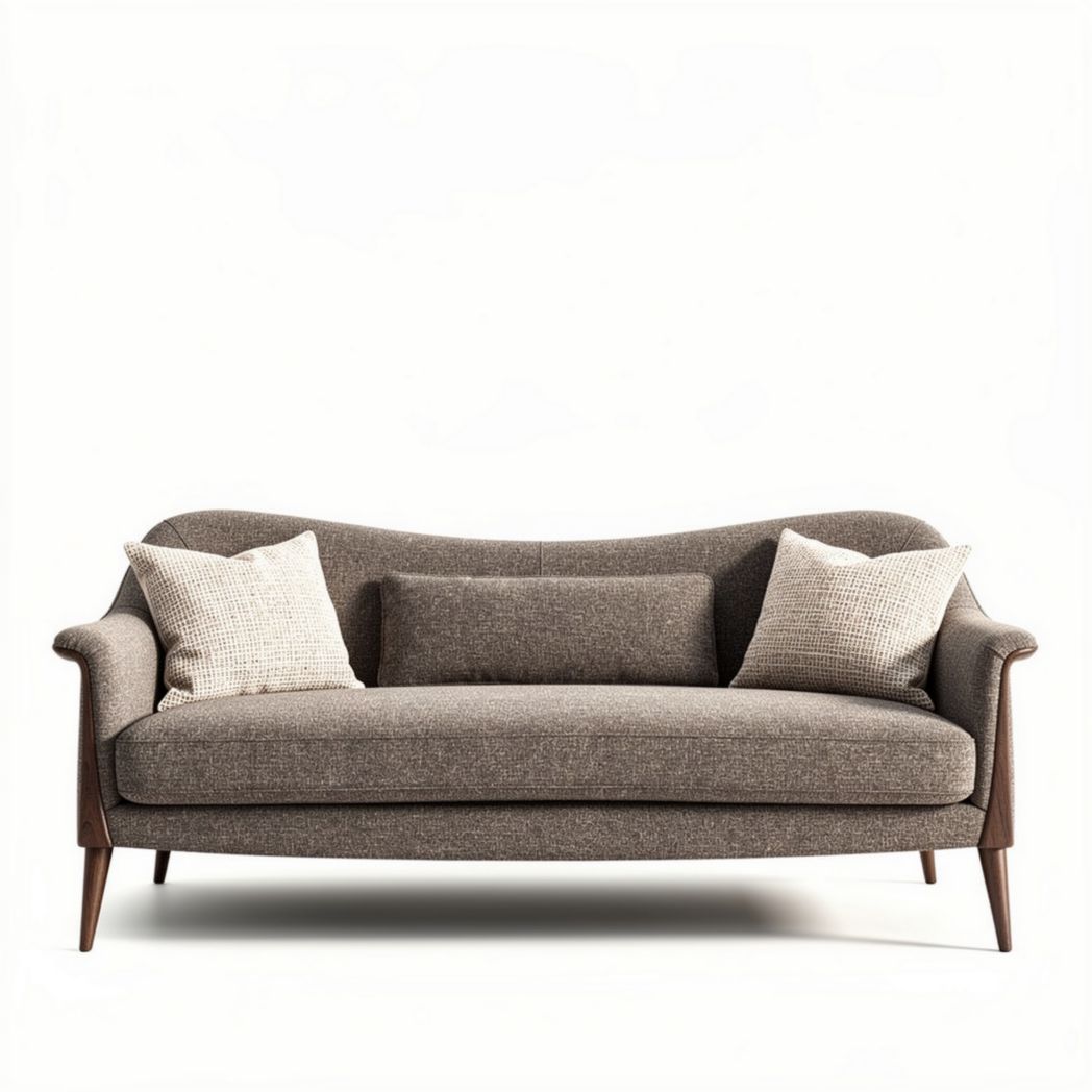 Sofá marrom com almofadas 150 x 80 x 70cm para salas de estar